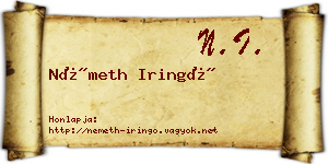 Németh Iringó névjegykártya